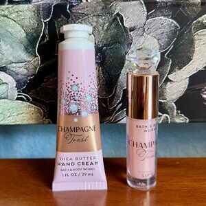 NEW 2-Pc CHAMPAGNE TOAST Hand Lotion & Lip Oil Bath & Body Works